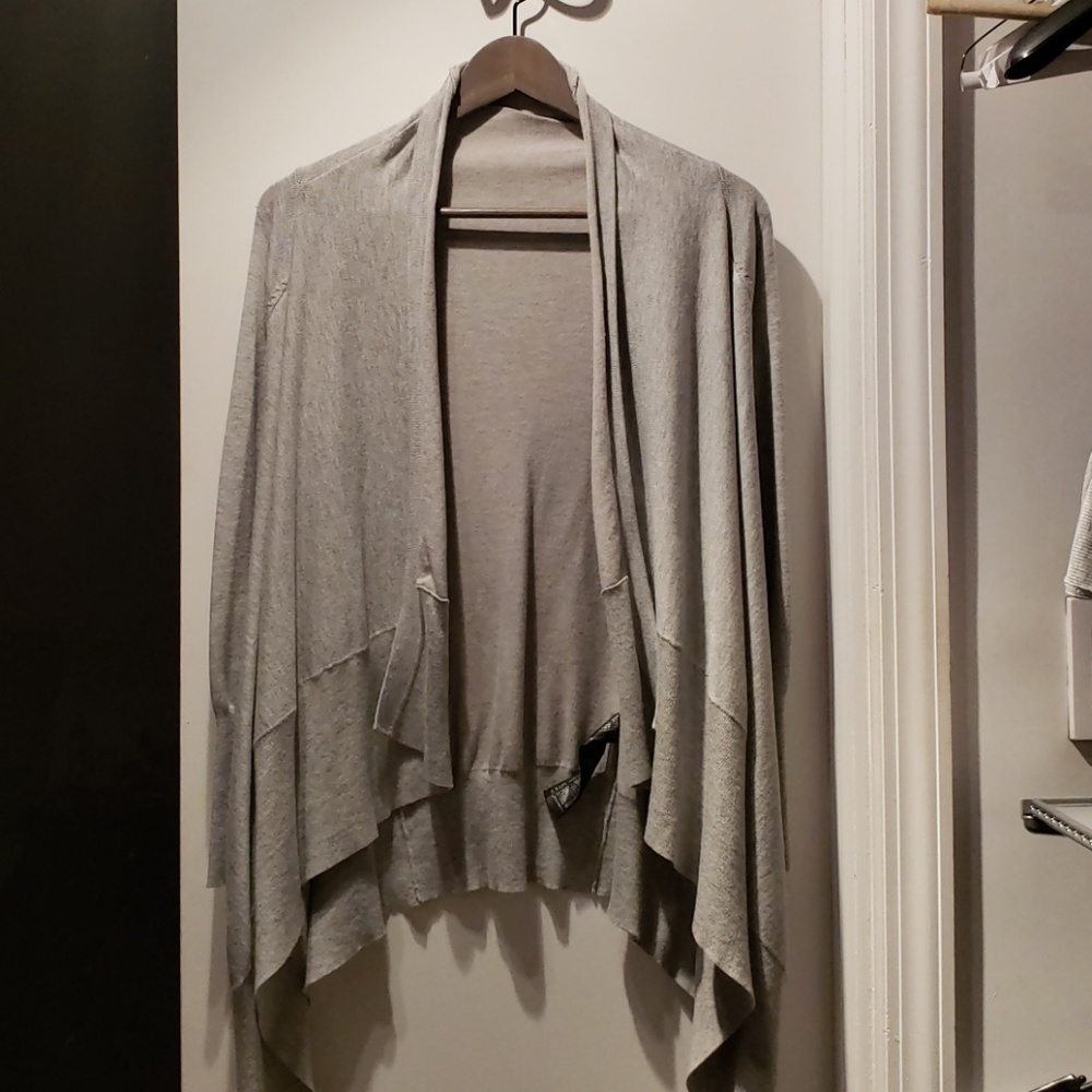 Gray Zara waterfall knit sweater size S